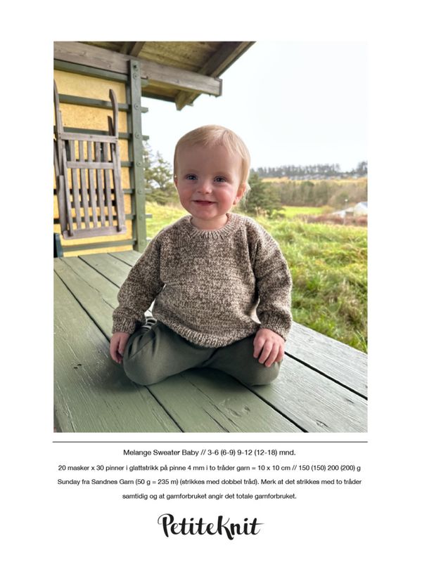 Melange Sweater Baby oppskrift